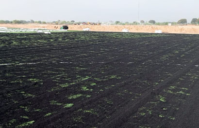 Infill placement on the artificial turf
