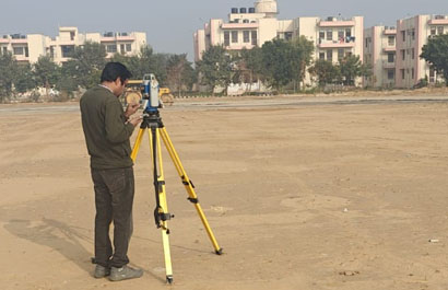 Survey, base testing & design at site