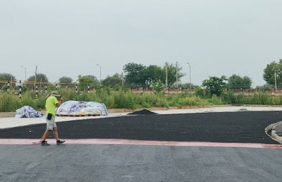 Wear layer application (PU + SBR)