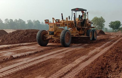 Shaping of sub base at the site