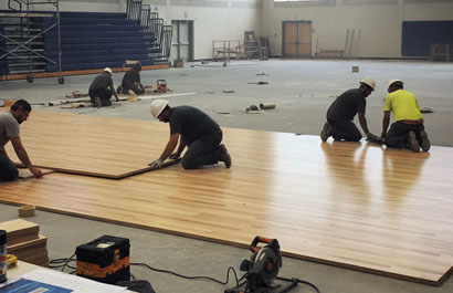 Surface system install (acrylic/PU/modular/turf)